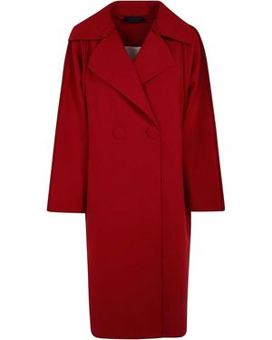 Maria Calderara Doublebreasted Coatfelt Coat - Red