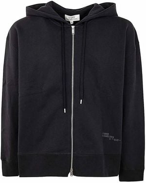 Studio Nicholson Fleece Back Hoodie With Logo - Black