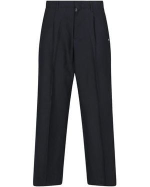 Our Legacy Tailored Trousers With Contrast Embroidered Logo - Blue