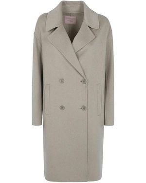 Twinset Double Brested Trench Coat - Gray