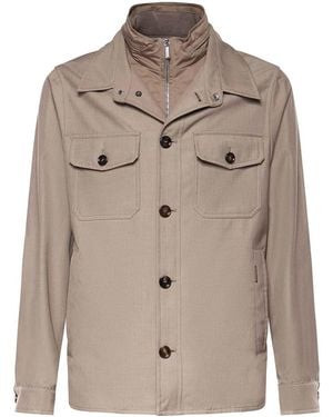Moorer Dulac-Pum Overshirt - Natural