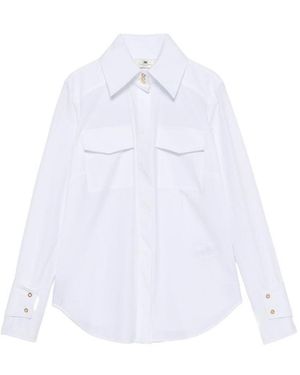 Elisabetta Franchi Shirt With Front Chest Pockets - White