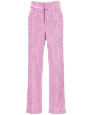 GIUSEPPE DI MORABITO Cotton Trousers With Crystals - Pink