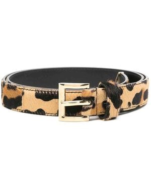 Prada Leopard-Panel Belt - White