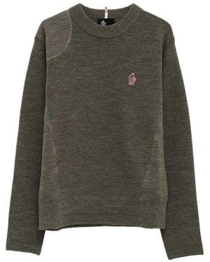 Moncler Grenoble Virgin Wool Logo Sweater - Green