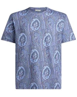 Etro Floral Paisley T-Shirt - Blue