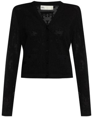 Tory Burch Cardigan With Logo - Black