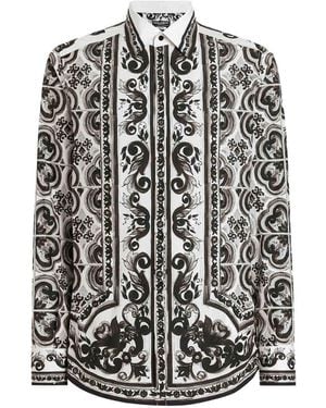 Dolce & Gabbana Majolica-Print Martini Shirt - Black