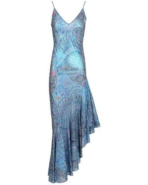 Etro Asymmetrical Dress With Ruffles - Blue