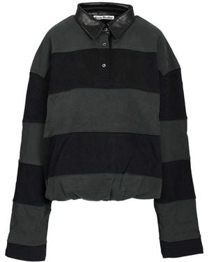 Acne Studios Striped Polo Jumper - Black