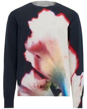 McQueen Watercolour Print Jumper - Blue