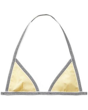 Versace Broken Jewels Triangle Bikini Top - Metallic