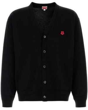 KENZO Boke Flower Embroidered Cardigan - Black