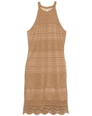 Twinset Knit Mini Dress - Natural