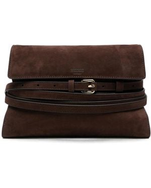 Moschino Tie Me Leather Handbag - Brown