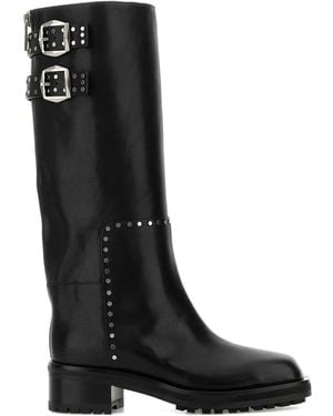 Jimmy Choo Brooklyn Studded Leather Boots - Black