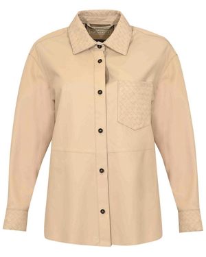 Leather Authority Essaouira Weaved Cream Leather Jacket - Natural