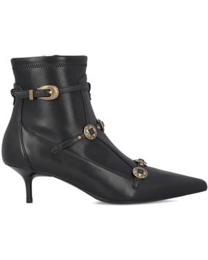 Pinko Ankle Boots With Buckle And-Tone Details - Black