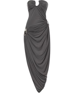 Christopher Esber Draped Strapless Midi Dress - Grey
