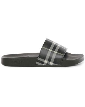 Burberry Check Slippers - Green