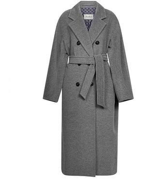 Max Mara Icon Coat With Madame Belt - Gray