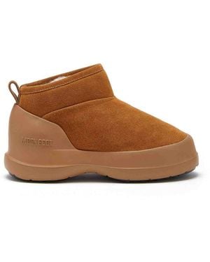 Moon Boot Stivaletto Luna Low Scamosciato Cognac - Brown