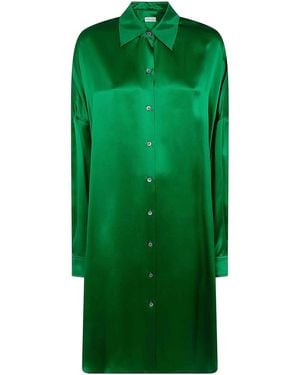 Dries Van Noten Dasia Long Classic Shirt Mini Dress - Green
