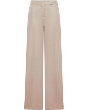 Max Mara Silk Rasoio Pants - Natural