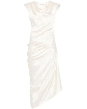 McQueen Ivory Asymmetrical Draped Dress in White | Lyst