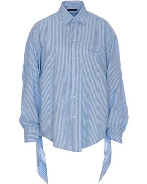 Balenciaga Knotted Cuff Blouse - Blue