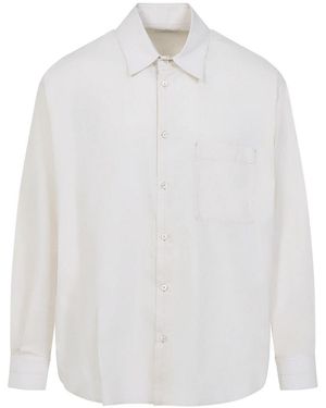Lemaire Regular Cotton And Silk Shirt - White
