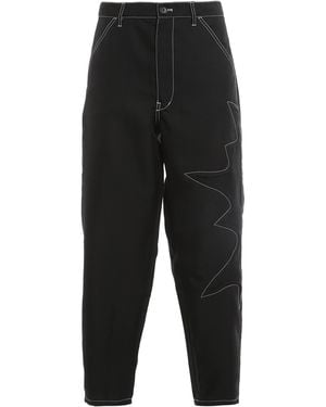 Comme des Garçons Contrasting Stitching Trousers - Black
