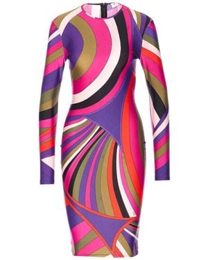 PUCCI Iride Print Midi Dress - Pink