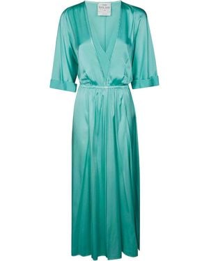 Forte Forte Silk Satin Half Sleeve Dress - Green
