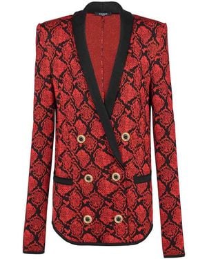 Balmain Fitted Collection Jacket - Red