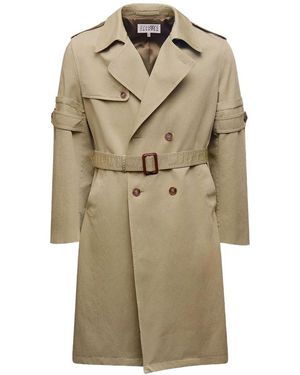 MM6 by Maison Margiela Waterproof Trench Coat With Waist Belt - Natural