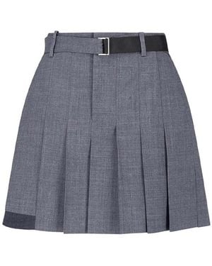 Sacai Wool Blend Shorts - Grey