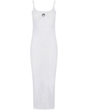 Marine Serre Logo Dress - White
