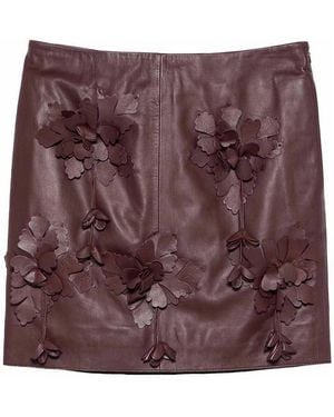 Alberta Ferretti Faux Leather Mini Skirt - Purple