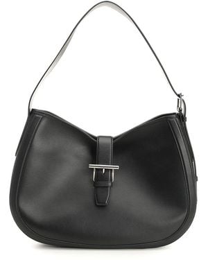 McQueen T-Buckle Shoulder Bag - Black