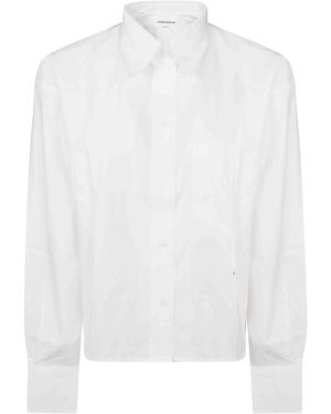 Victoria Beckham Crooped Long Sleeve Shirt - White