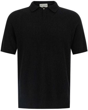 Ma'ry'ya Spongy Effect Polo Shirt - Black