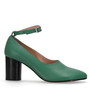 Niccolò Pasqualetti Obliqua Block Heel Court Shoes - Green