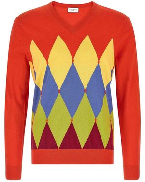 Ballantyne Argyle Jumper - Red
