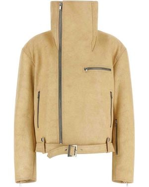 Rick Owens Biker Jumbo Stooges Jacket - Natural