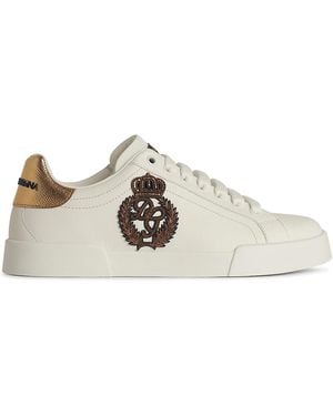 Dolce & Gabbana Dolce & Gabbana Portofino Leather Trainers - White