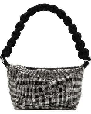Kara Crystal Mesh Cobra Pouch - Black