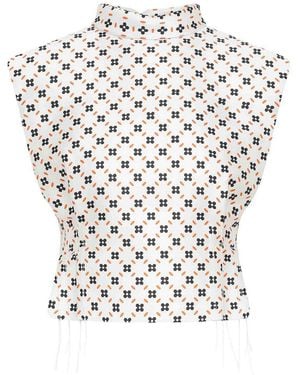 Lanvin Cropped Sleeveless Top - White