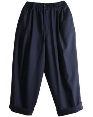 Marni Wide-Leg Cropped Pants - Blue