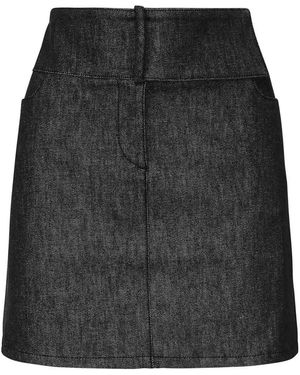 Courreges Denim Mini Skirt With Belt - Black